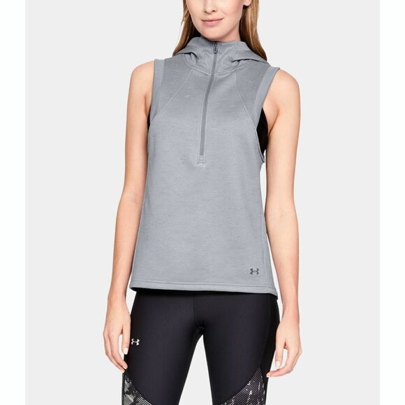 New! UNDER ARMOUR Women's Half Zip Hooded Fleece Active Vest Moisture Wicking M - Picture 2 of 5